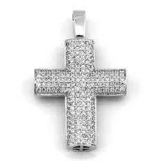 Kors i 18K Vitguld med 0.55ct TW/SI Diamanter - MSG02W