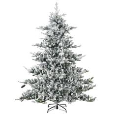 Juletræ 180 cm kunstigt juletræ med kunstig sne, kunstig gran med 1471 grenspidser, fod til julefester, indendørs, grøn