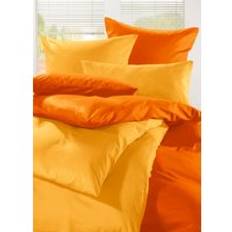 Sänglinneprogram i satäng från Mesana, Orange, Storlek 115 (80/80 cm + 155/220 cm)