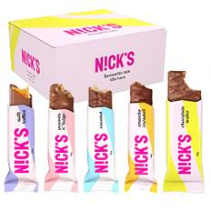 NICKS Favorit Choklad mix med Keto Chokladbars Utan Tillsatt Socker, Glutenfri, Low Carb Godis Snack Bar (12 Chocolate Bars)