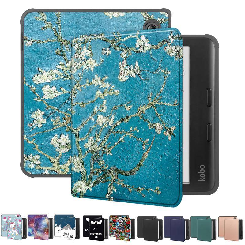 För Fodral Kobo Libra Colour 2024 Fodral 7  Målat Smart Läderfodral för Coque Kobo Libra Colour Fodral Sovskydd 7 Tum