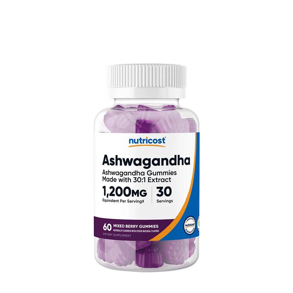 Nutricost - Ashwagandha Gummies, 1200 mg, Blandade Bärsmaker (60 stycken)