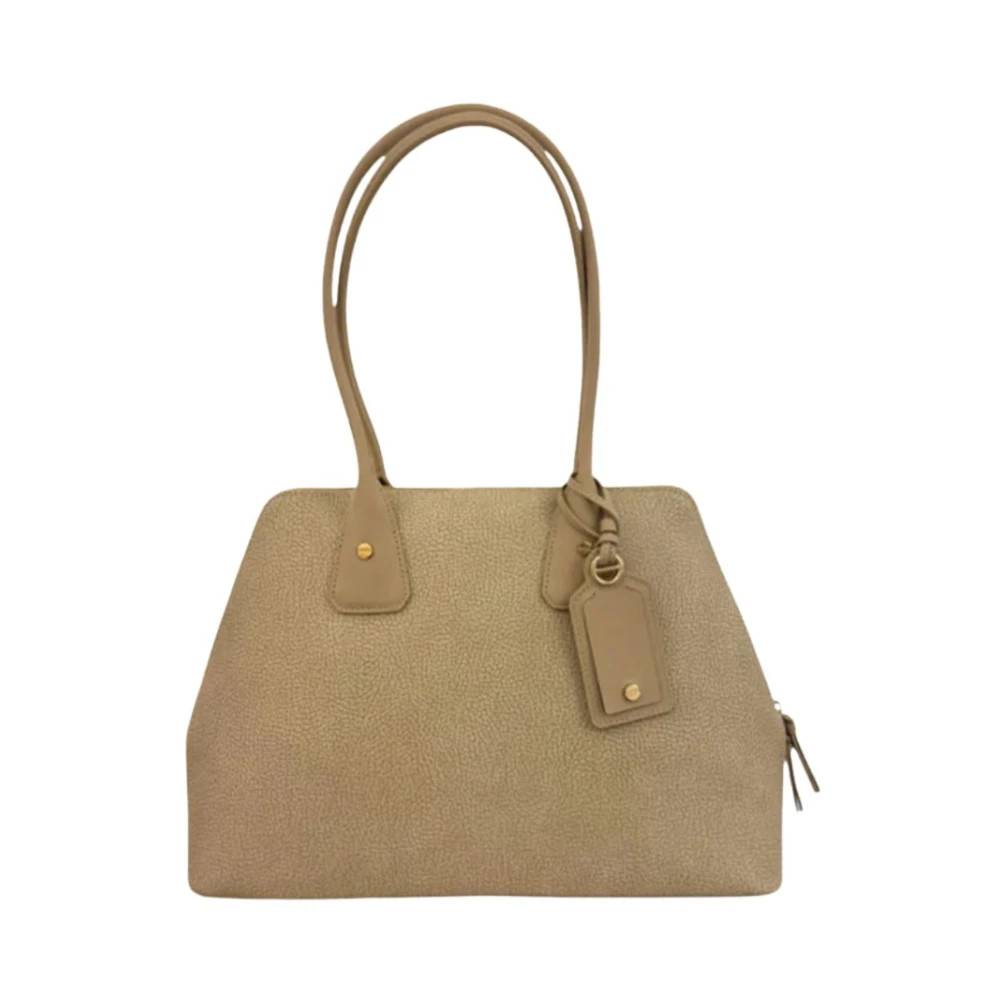 Borbonese Bauletto Gemini L - Tasker - Dame - Beige - ONE SIZE - Læder