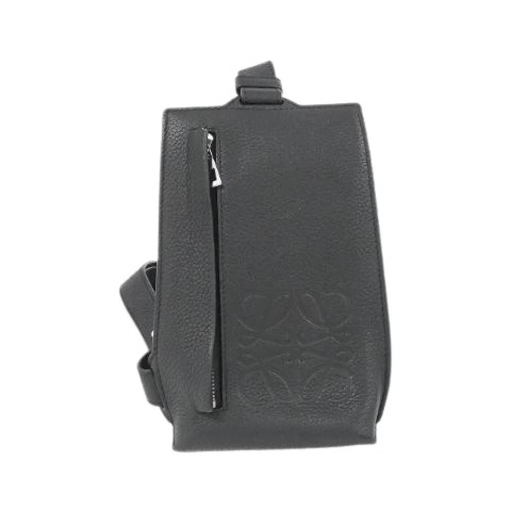 Loewe Pre-owned Pre-owned Vertical T Pocket Kalveskind Skuldertaske - Vintage - Dame - Sort - ONE SIZE - Uld