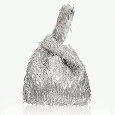 Damväskor med topphandtag, Aftonväskor, Moderna, Eleganta, Enkel, Personliga, Mångsidiga, Klassiska, Vertikala pärlor, Röda, Paljetter, För Cocktailpa - Silver (En-Storlek)