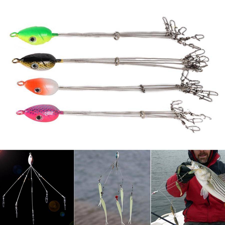 5-arms Alabama Umbrella Rig, Simmande Beteskit för Abborre, Hållbart Fiskeutrustning för Sötvatten, för Torsk, Lax och olika sötvattensfiskfiske rosa