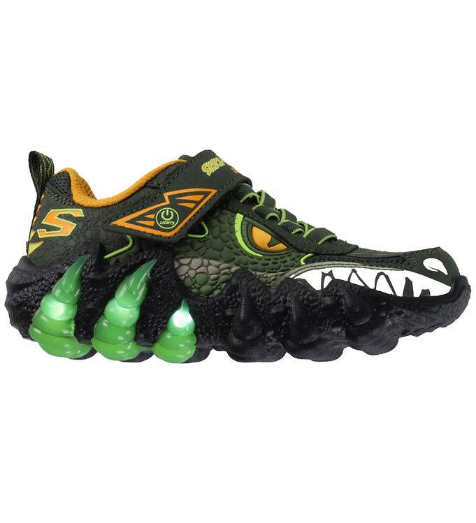 Skechers Skor m. Ljus - Skech-O-Saurus - Olive - Skechers - 28 - Blinkande skor