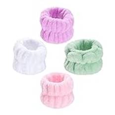 FOMIYES 4 Par Armband Liten Leksak Kylskåp Handled Svettband Scrunchies Manschetter Rengöring Skönhet Pannband Makeup Pannband Smink Hår Pannband Spa Hår Fröken Plysch Svettband