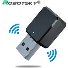 Usb trådlös bluetooth 5.1 sändare mottagare dongle musikmottagare adapter 3.5mm aux för laptop tv pc bil skrivbord