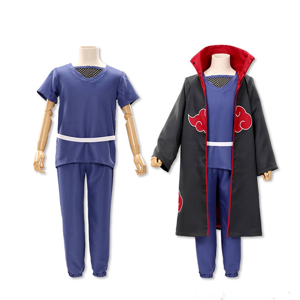 NARUTO Akatsuki Unisex Itachi Hidan Pein Sasori Deidara China Official Authorization Red Cloud Cosplay Cloak Suit