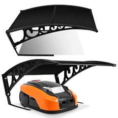 Vigevee Garage för robotgräsklippare, carport, tak för robotgräsklippare, robotgräsklippargarage, skydd mot regn, hagel och UV-strålar, 106 x 87 x 50 cm (svart)