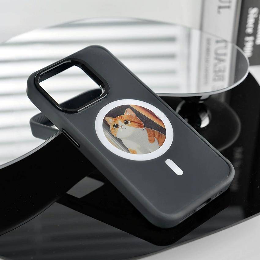 2,53 tum E-bläck mobilskal Foton HD-display Trådlös överföring DIY-skärm för iphone 16/15/14/13 Rund Stöd Magsafe