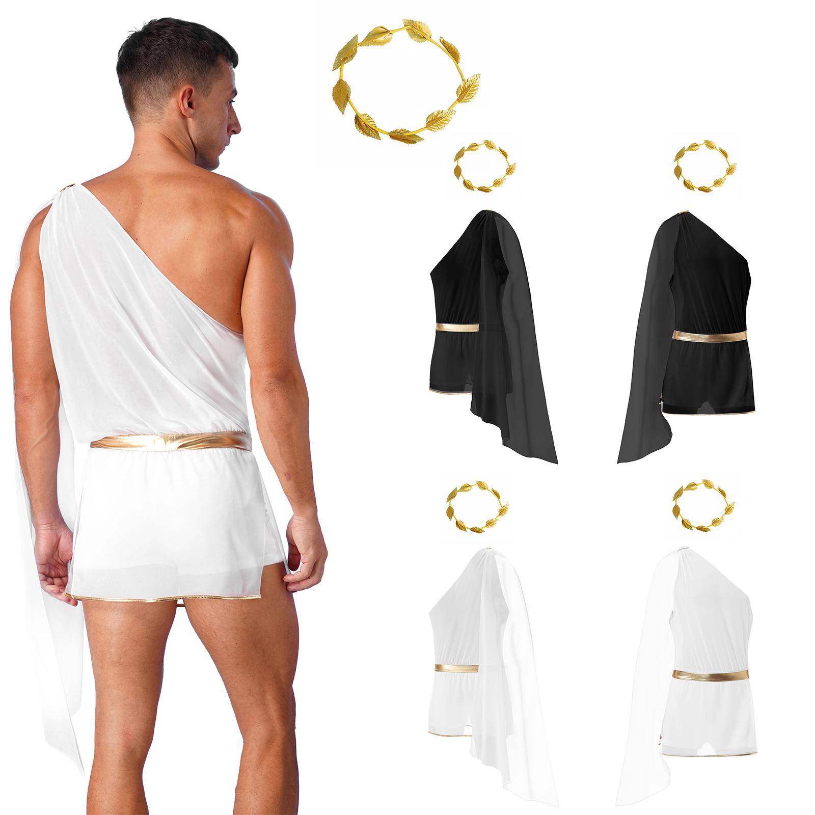 Toga-dräkt för män, Vuxen, Romersk, Antik Grekisk, Halloween, Maskeraddräkter med Huvudbonad cm