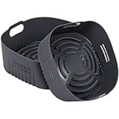 YINGRACE 22 cm silikonform för luftfritös, 2 st fyrkantiga tillbehör luftfritöser för COSORI 5,5 L, Cecotec 6L, återanvändbara fritösformar istället för bakpapper
