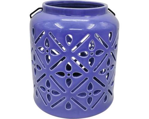 Ljuslykta LAFIORA porslin Ø16x18cm violett