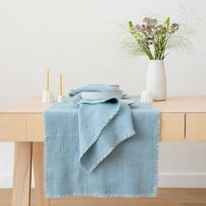 Bordløber i hør Stone Blue Rustic
