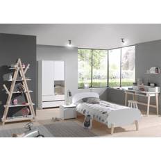 Vipack KIDDY Lit + Armoire + chevet + bureau + bibliothèque design