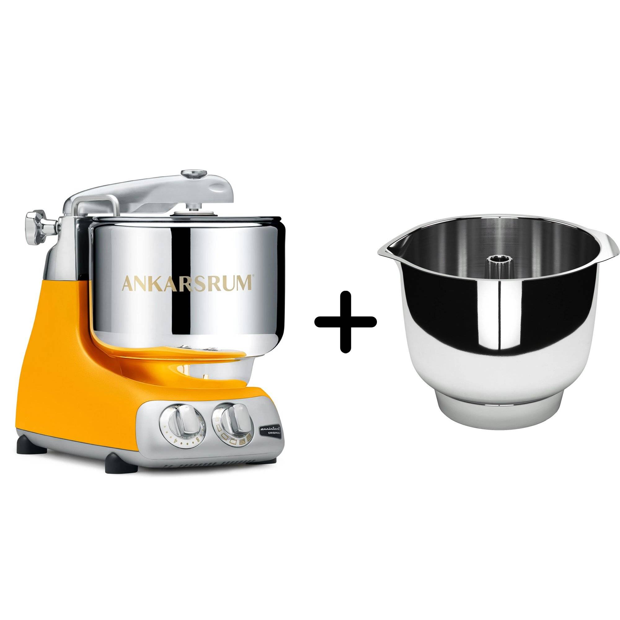 Ankarsrum AKM 6230 köksmaskin + Assistent Original vispskål, sunbeam yellow - Sunbeam yellow