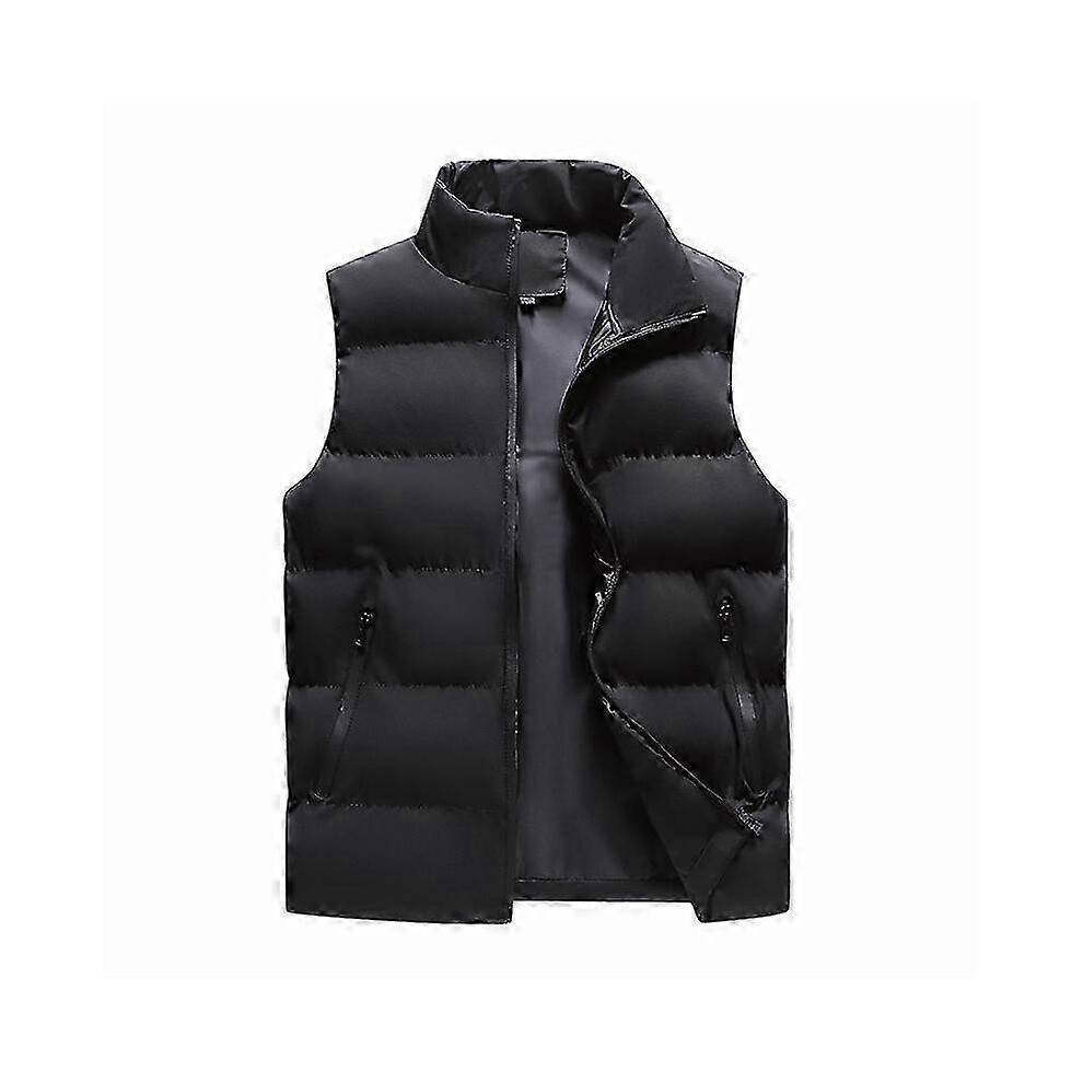 (2XL, Black) Men's Lightweight Packable Puffer Down Vest Sleeveless Quilted Jacket Coat zxin