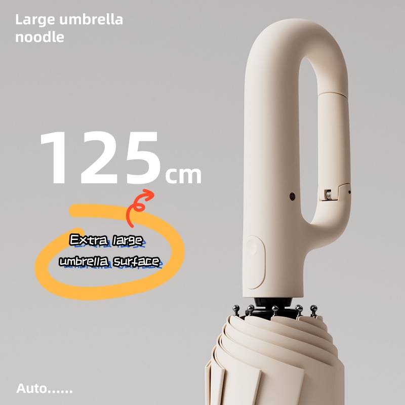 Extra Large Reinforced Wind-resistant Rain-resistant Dual-purpose UV-resistant Fully Automatic Ring-buckle Umbrella