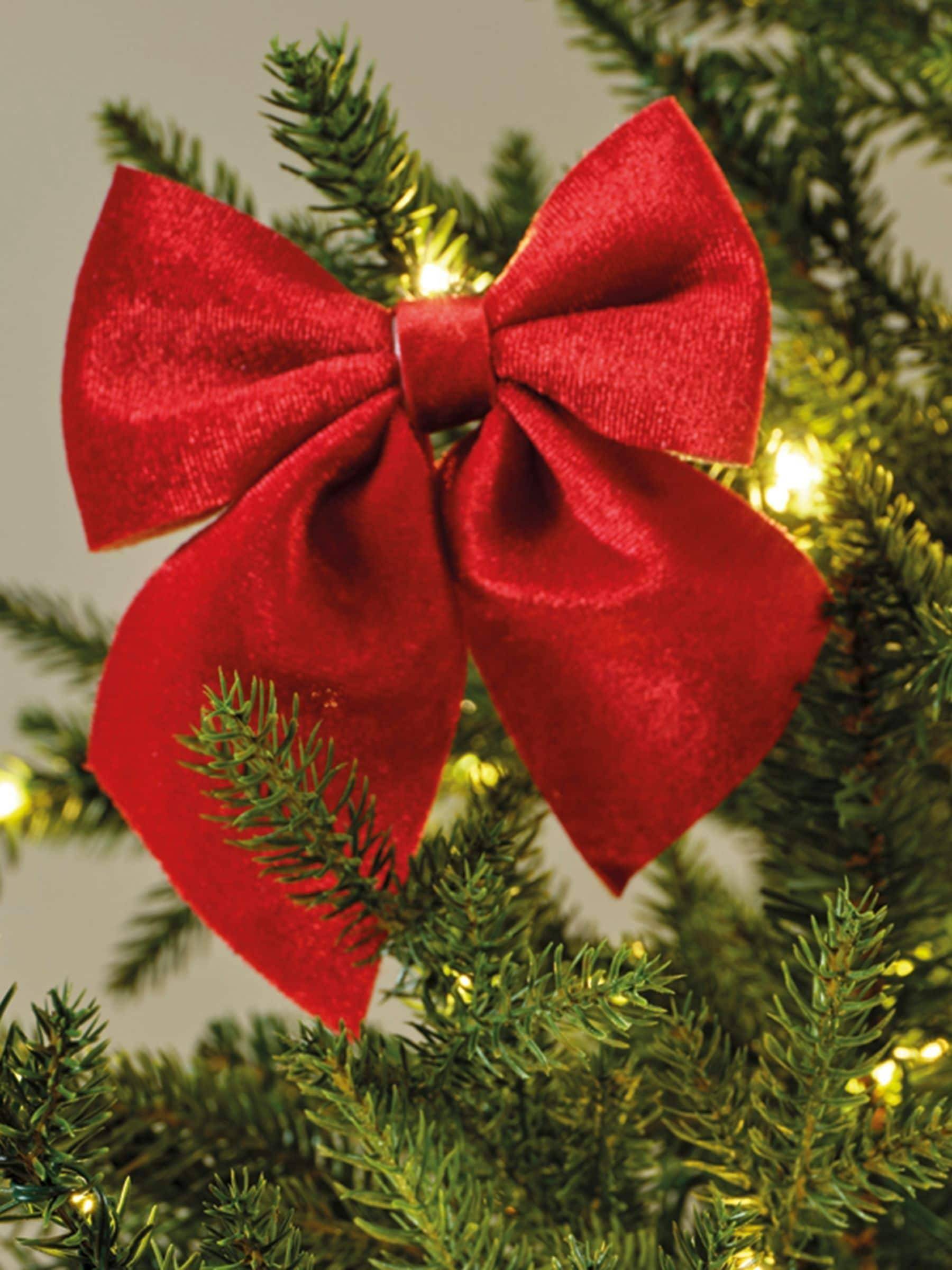 Decoris Decoris Set of 3 Red Christmas Bow Tree Decorations