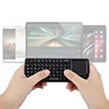 2.4G Trådlös Pekplatta Tangentbord, USB2.0 Mini Wireless Keyboard med 69 Bakgrundsbelysningstangenter, med Pekplatta, IR-indikator, Mottagare och USB-kabel för för 360