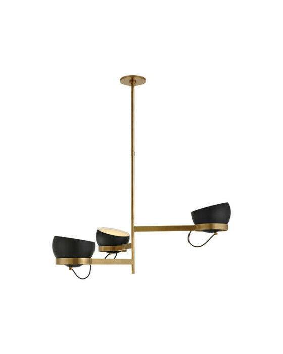 Lightwell Grande Triple Chandelier Soft Brass/Black
