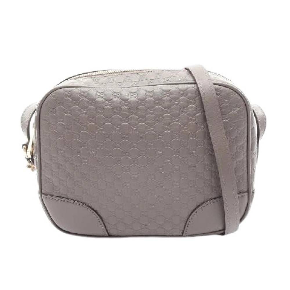 Gucci Vintage Pre-owned Bree Læder Skuldertaske - Vintage - Dame - Grå - ONE SIZE - Uld