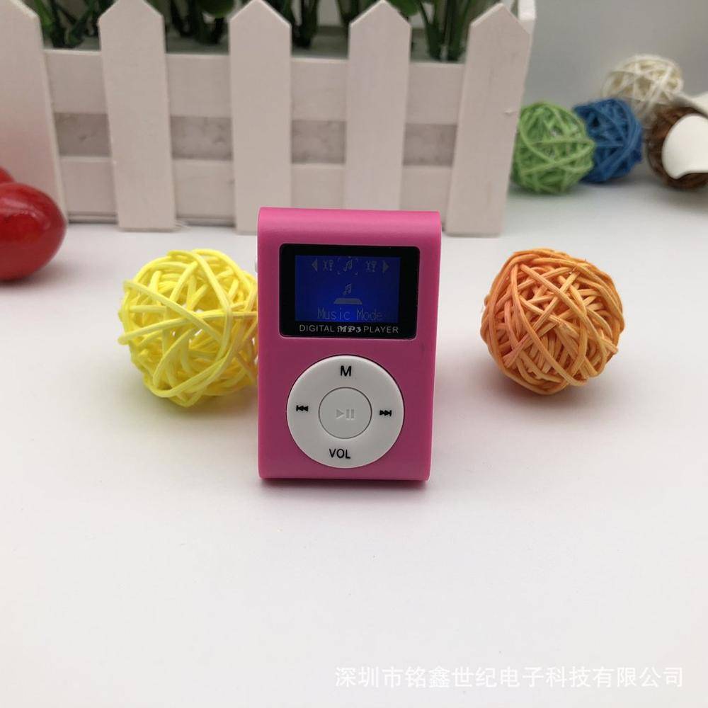 Liten storlek bärbar mp3 spelare mini lcd-skärm mp3 spelare musikspelare stöd 32gb tf-kort walkman lettore mp3 usb-spelare - Rosa