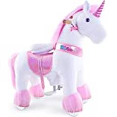 PonyCycle Official Classic U Series Ride On Unicorn Walking Animal plysch leksak hjul inget batteri Ingen elektricitet för ålder 3-5 Liten storlek Ux302