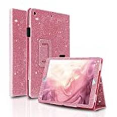 FANSONG iPad 9:e/8:e generationens fodral 10,2 tum Girls Glitter Sparkle Bling iPad 9 Cover 2021 med pennfack [Auto Sleep/Wake up] Smart Case Läderfodral för barn Apple iPad Gen 8/7 2020/2019