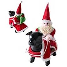 Santa Dog Costume, Christmas Pet Clothes, Pet Santa Claus Outfit, Funny Dog Dress Up, Cosplay Dog Costume, Holiday Pet Apparel, Riding Pet Costume, Santa Hat for Pets, Small Medium Large Dog Clothes