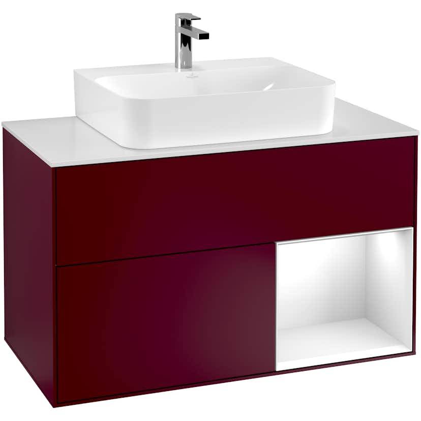 Tvättställsskåp Villeroy & Boch Finion med 2 Lådor Hylla och Bänkskiva för Centrerat Tvättställ