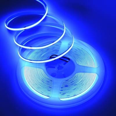 10 meter 9W/m blå COB-LED strip - 24V DC, IP20, 320 LED/m