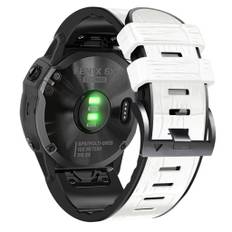 Garmin Fenix 7X/6X Pro/Tactix 7 silikone, læderurrem, 26 mm - hvid