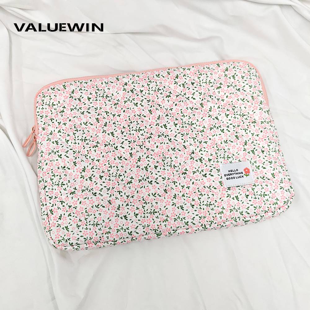 Chic Flower Print Quilted Laptop Bag 11 13 14 15 16 Inch Computer Bag Protection Case Portable Laptop Sleeve Computer Case Bag