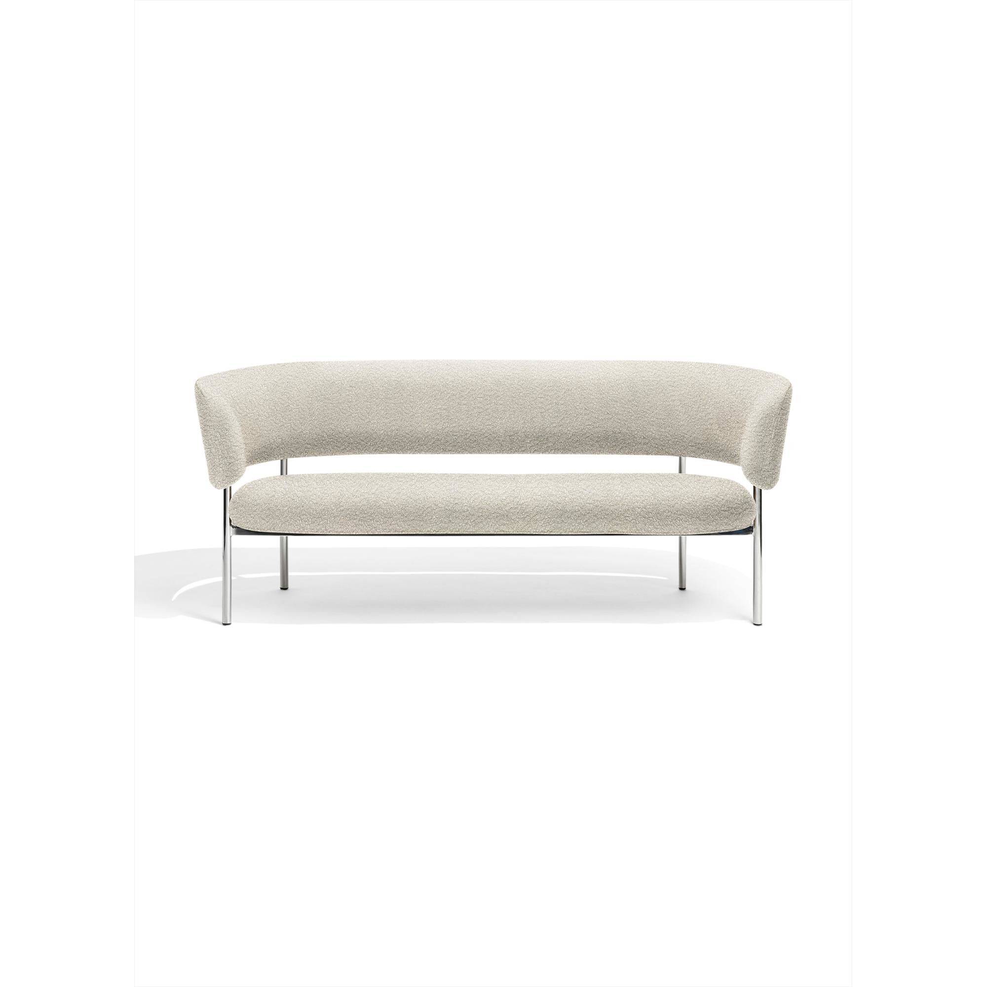 Font Sofa Beige Boucle Elle 0200/Poleret Stål Stel.