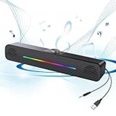 Rgb Desktop Speakers, Computer Speakers Desktop Soundbar, Multi-Purpose Rgb Soundbar, Desktop Rgb Speaker, Desktop Computer Soundbar, Rgb Speakers for Smartphones, Rgb Desktop Soundbar, Multi-Device