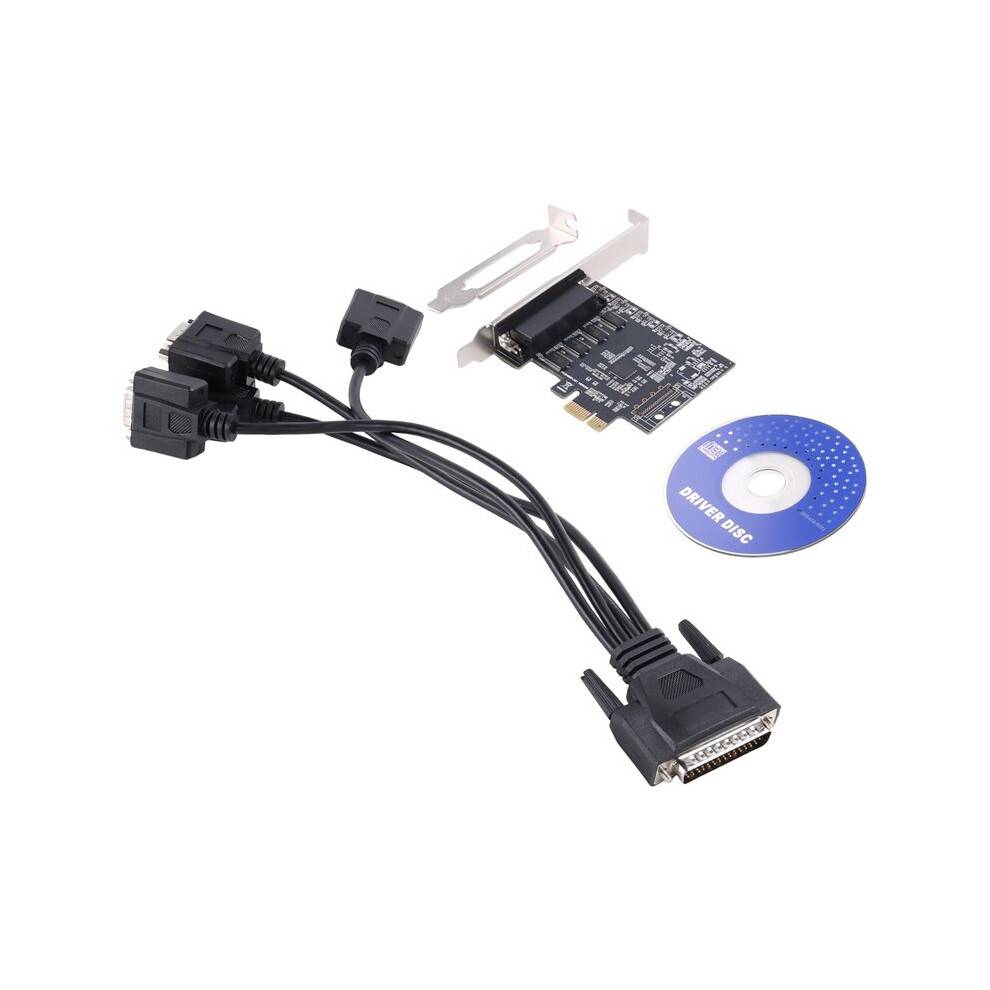 10X PCI-E Serial Port Card Pcie to 4 Serial Port RS232 9-Pin Industrial Control 4-Port Expansion Card AX99100 with Cable