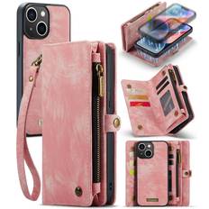 CaseMe Multi-slot Plånboksfodral iPhone 14 rosa