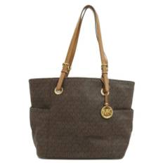 Michael Kors Pre-owned, Pre-owned, Dame, Brun, ONE SIZE, Tyl, Pre-owned canvas håndtasker