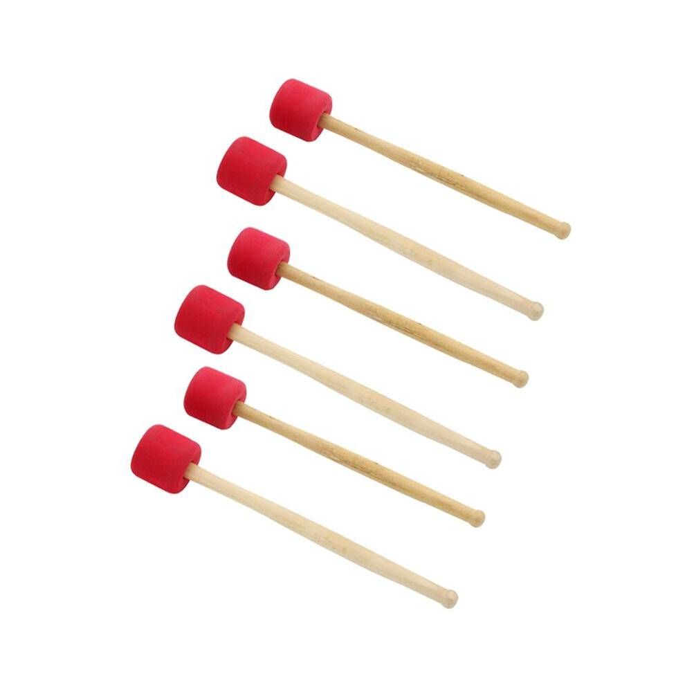 Red 12.8 Inch Foam Rubber Drum Sticks, Bass Drum Sticks, Non-Slip Bass Percussion Sticks, Percussion Accessories