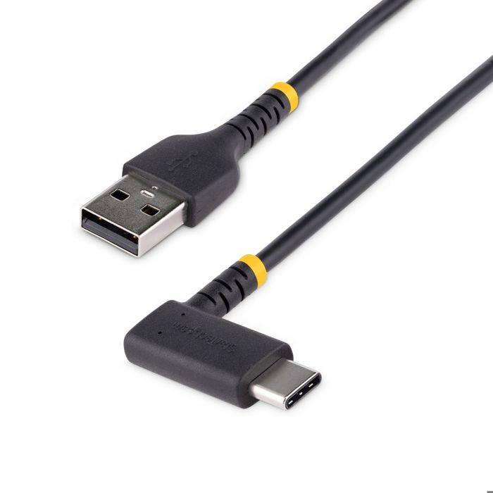 StarTech.Com 2m USB A to USB C Cable - Black USB C Charging Cable - Rugged Aramid Fiber - USB-C 2.0-3A Fast Charger