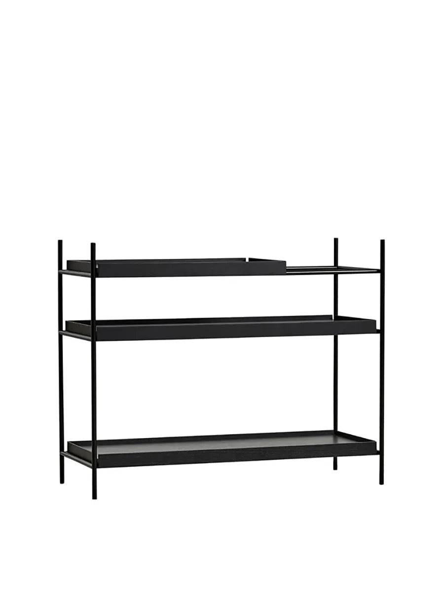Tray Shelf, lav fra Woud Black: 2 wide, 1 short - Jacobsen Plus