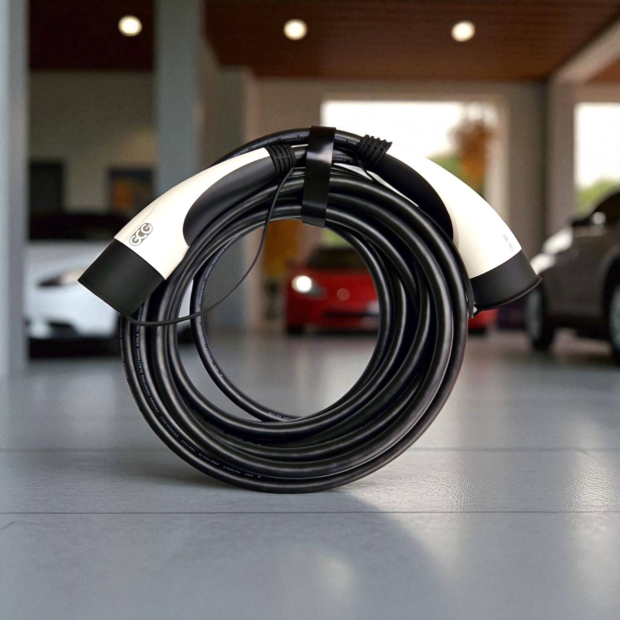 GCG MAX ladekabel til Type 2 + gratis opbevaringstaske - 22kW 32A / 5 meter