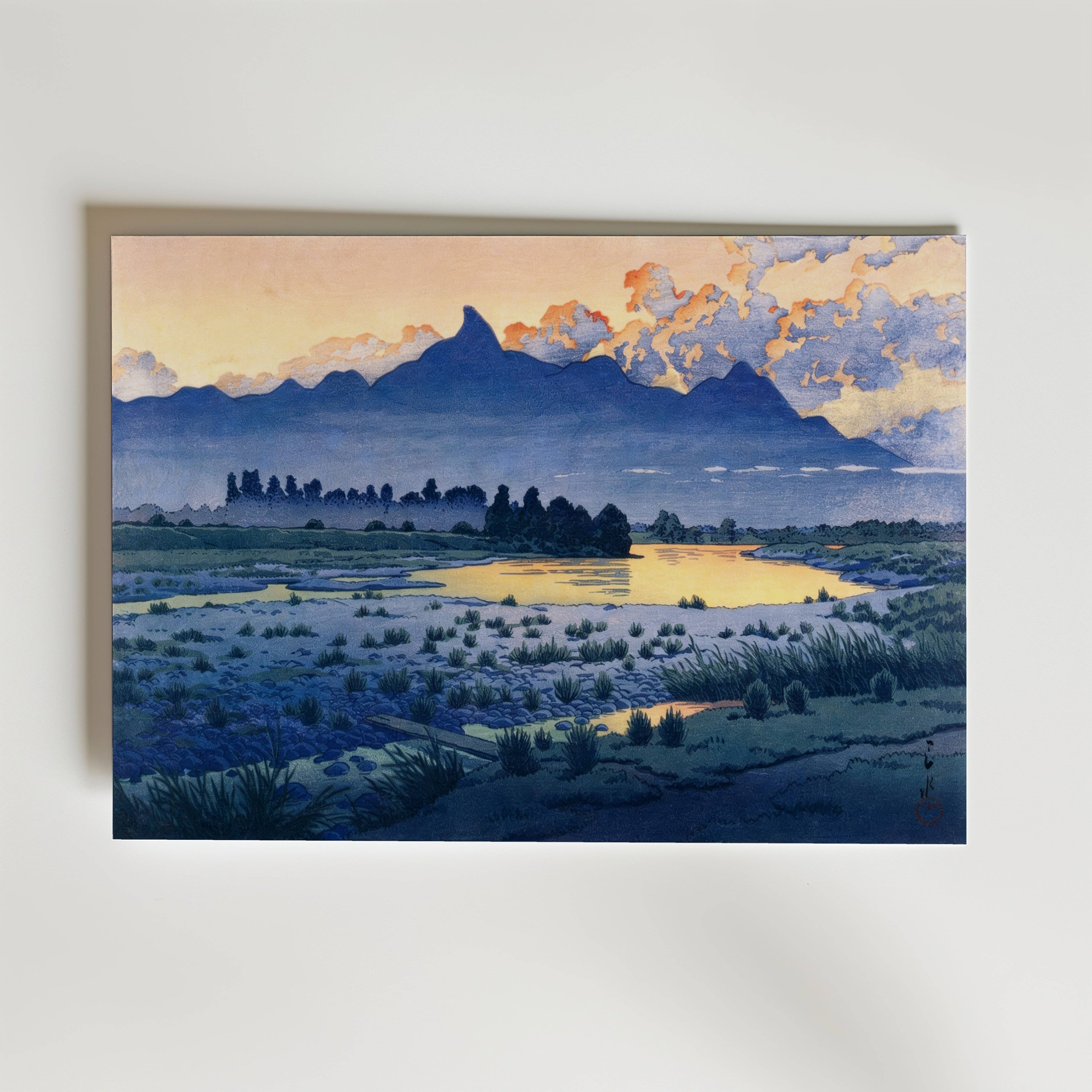 Shikishima Riverbank Hasui Kawase Poster - Fine Art Poster 70x100 cm