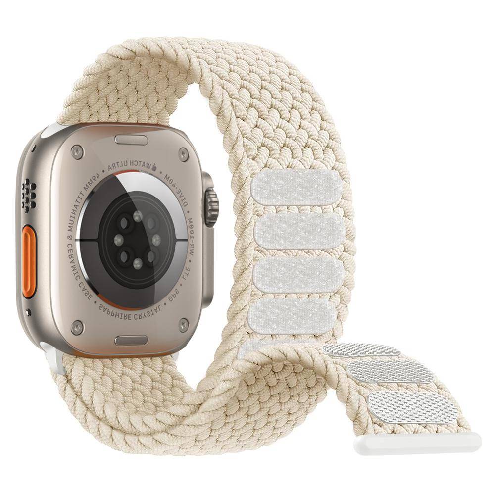 Flätat solo loop-armband för Apple Watch-band 44mm 40mm 45mm 41mm 49mm 38 42mm Armband correa iWatch serie 3 SE 6 7 8 ultra 2 9 black