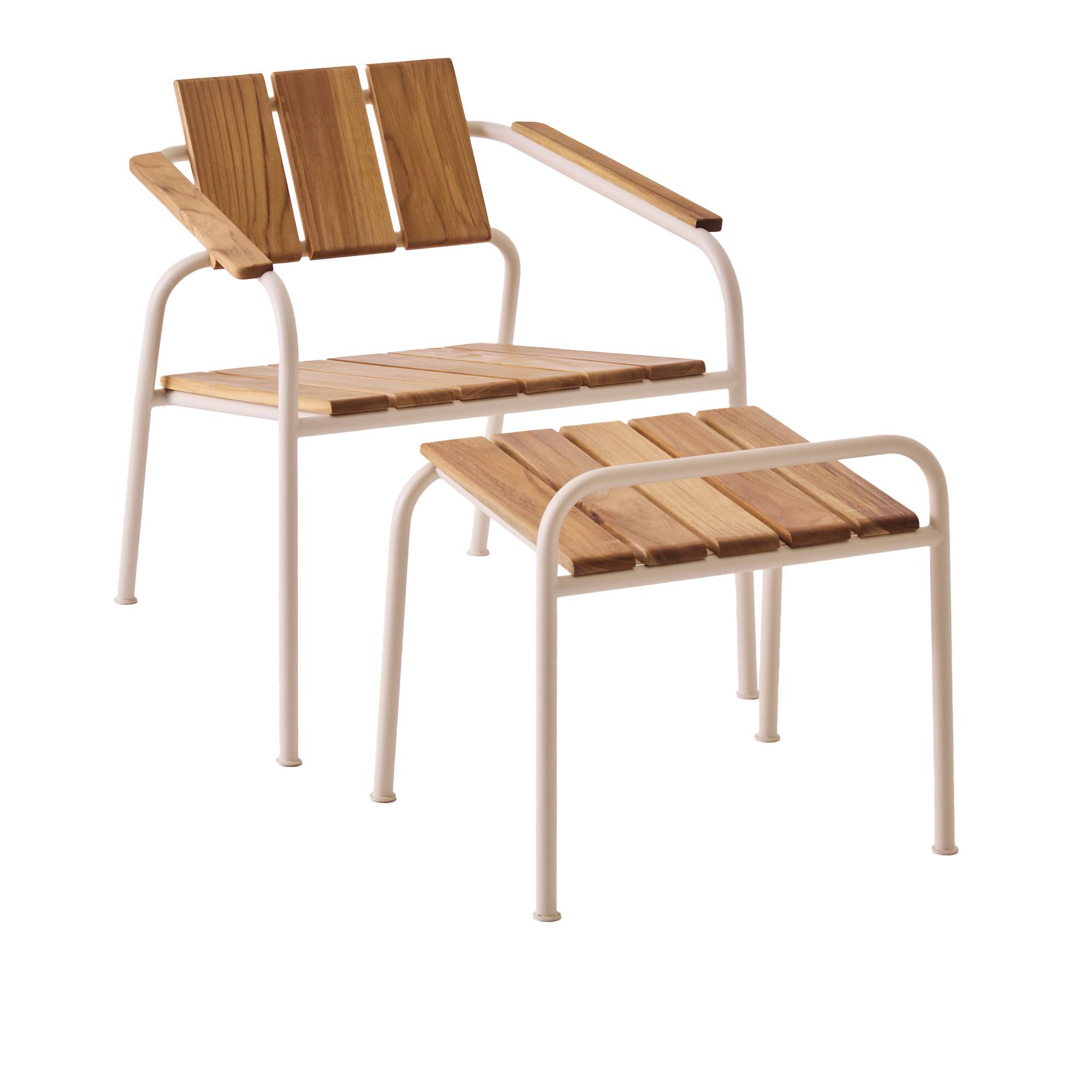 A Huseby - Kallio outdoor lounge chair & footrest ivory - Udendørs loungegrupper - Sami Kallio