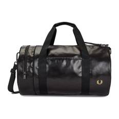 Fred Perry, Väska, Dam, Svart, ONE Size, Polyester, Barrel Bag Svart & Guld