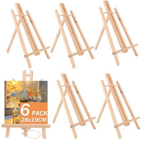 ASelected Set med 6 målarstolar i trä 30 cm, hopfällbar och mini för att exponera oljemålningar, akvareller, ramar och fotografier